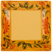 A yellow square plate with a painted yellow border.