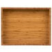 A wooden display tray with a square frame.