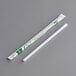 A white EcoChoice PLA straw in compostable packaging.