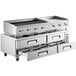 A stainless steel Cooking Performance Group refrigerated chef base with drawers.