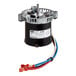 A small black and silver Vulcan blower motor with red, white, and blue wires.