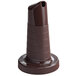 A Tablecraft brown plastic pour spout with a lid.