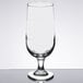 A Libbey stemmed pilsner glass with a clear bowl and stem.