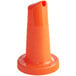 A Tablecraft orange plastic pour spout with a lid.