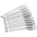 A pack of 10 white Richardson child feeding spoons.