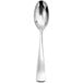 A Sant'Andrea Reflections 18/10 stainless steel dessert spoon with a long handle.