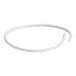 A white hose with a curved end.