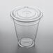 A Choice clear plastic cup with a flat lid.