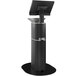 A black stand with a Bizerba label printer on top.
