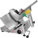 A Bizerba manual gravity feed meat slicer with a blade and handle.