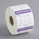 A roll of Noble Products allergen warning labels.