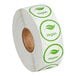 A roll of white paper with green labels that say "Vegan" and "Permanent"