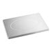A white rectangular object with a circle and oval design.