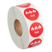 A roll of Point Plus red hot labels.