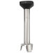 A silver and black blending shaft with a stainless steel cylinder and black top.