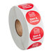 A roll of Point Plus ham and cheese retail stickers with a white background.