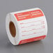 A roll of white paper with red text that reads "Wednesday" and the date.