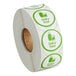 A roll of white paper with green "Dairy Free" stickers.