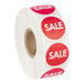 A roll of red circular labels with the word 'SALE' printed in white, containing 1,000 labels.