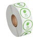 A roll of green and white Point Plus "Nut Free" stickers.