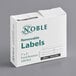 A white box of Noble removable food rotation labels with green text.