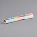 A roll of white paper with Noble Products Monday food labeling stickers.