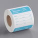 A roll of white paper with blue text that says "Monday" and "Noble Products" on it.