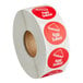 A roll of Point Plus Egg Salad stickers with a white background.