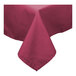 A close-up of a mauve Intedge rectangular tablecloth with a folded edge.
