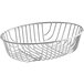 An Acopa silver chrome wire basket with a handle.