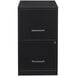 A black Hirsh Industries two-drawer vertical file cabinet.