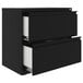 A black Hirsh Industries lateral file cabinet with two drawers.