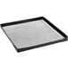 A black rectangular tray with a loose weave mesh pattern.