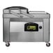 A VacMaster VP400 double chamber vacuum packaging machine with a stainless steel lid.