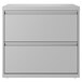 A white file cabinet with two drawers.