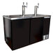 A black Beverage-Air double tap kegerator with two taps.