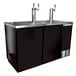 A black Beverage-Air double door beer dispenser with three taps.