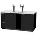 A black Beverage-Air beer dispenser on a black counter with two taps.
