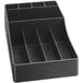 a black plastic organizer with compartments