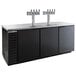 A black Beverage-Air beer dispenser with four beer taps.