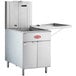 An Avantco natural gas flat bottom fryer with a door open.