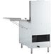 An Avantco natural gas flat bottom fryer with a door open.