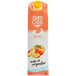 A carton of Island Oasis Peach Puree Beverage Mix with a yellow cap.