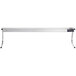 A stainless steel ServIt strip warmer with "C" style legs on a white background.