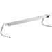 A white rectangular metal shelf with long legs.