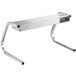 A ServIt strip warmer on a stainless steel table with "C" style metal legs.