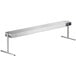 A long rectangular stainless steel strip warmer with legs and a cord.