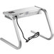 A silver rectangular ServIt strip warmer with a black cord attached to it.