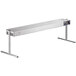 A ServIt stainless steel rectangular strip warmer with adjustable legs.