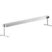 A white long rectangular metal object with a long handle.